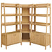 Bixby 3-Piece Corner Bookshelf Set with Wide Bookshelves Oak