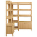 Bixby 3-Piece Corner Bookshelf Set with Wide Bookshelves Oak