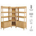 Bixby 3-Piece Corner Bookshelf Set with Wide Bookshelves Oak
