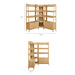 Bixby 3-Piece Corner Bookshelf Set with Wide Bookshelves Oak