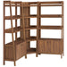 Bixby 3-Piece Corner Bookshelf Set with Wide Bookshelves Walnut