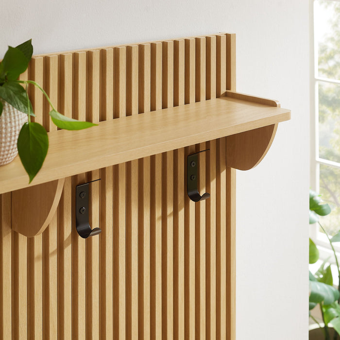 Modway Render Fluted Coat Rack Panel With Shelf - View 11