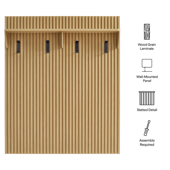 Modway Render Fluted Coat Rack Panel With Shelf - View 9