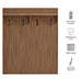 Modway Render Fluted Coat Rack Panel With Shelf in Brown - Side View