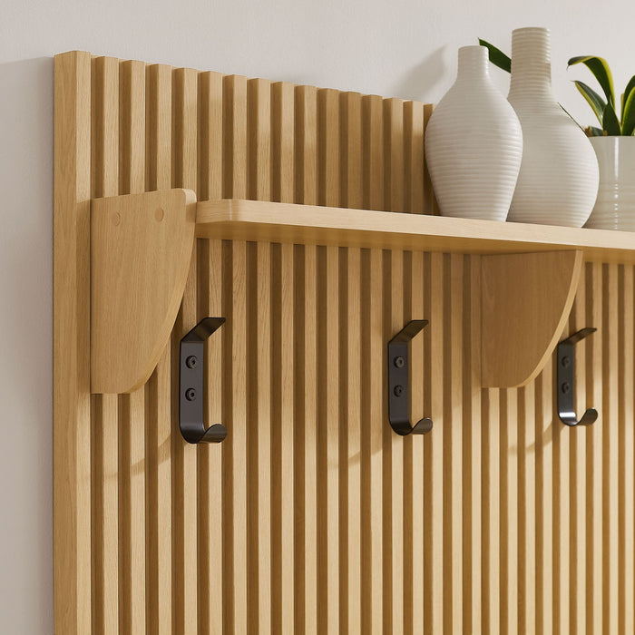 Soma Fluted 3-in-1 Hall Tree With Storage Bench and Coat Rack