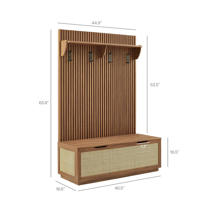Soma Fluted 3-in-1 Hall Tree With Storage Bench and Coat Rack