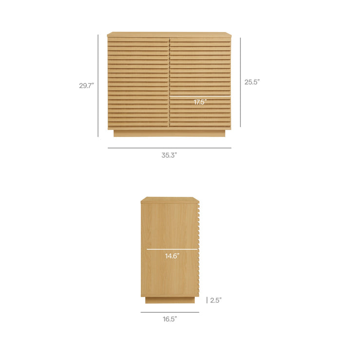 Modway Render 2-Door Fluted Accent Cabinet Storage Shelf - View 11