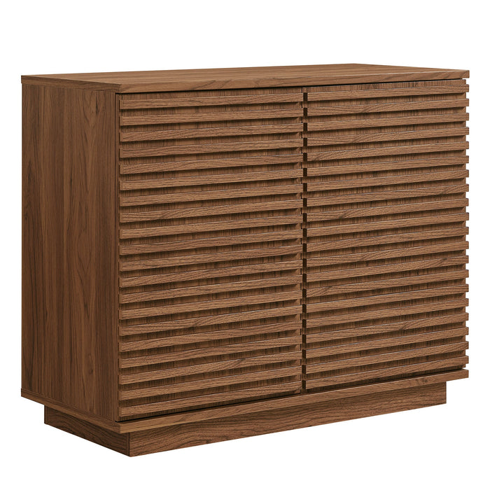 Modway Render 2-Door Fluted Accent Cabinet Storage Shelf in Brown