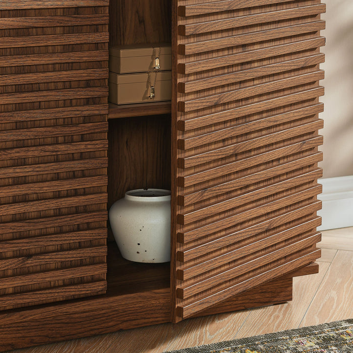Modway Render 2-Door Fluted Accent Cabinet Storage Shelf - Close-Up