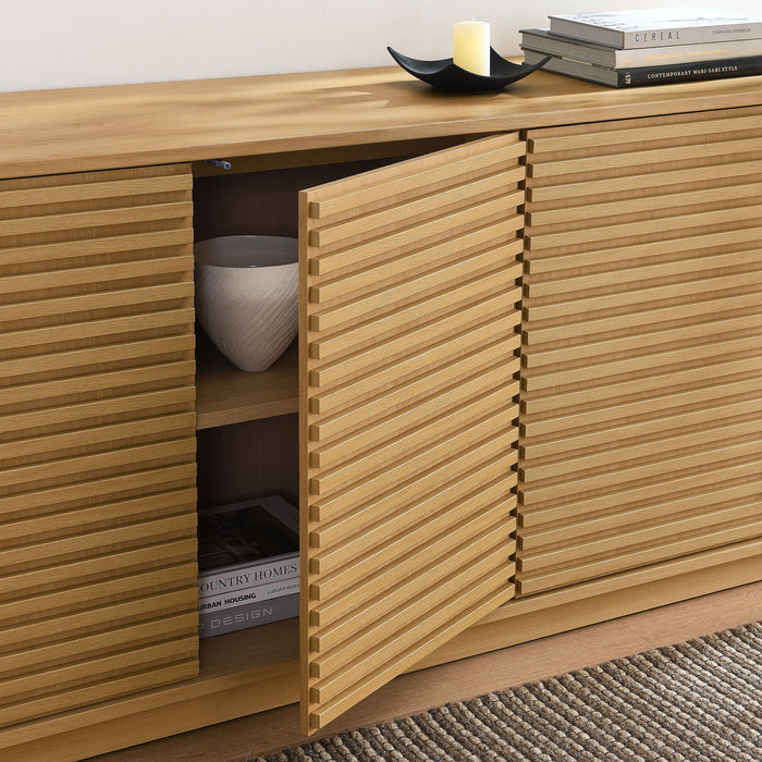 Modway Render 4-Door Fluted Sideboard Cabinet TV Stand Storage Shelf - View 14