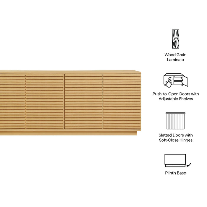 Modway Render 4-Door Fluted Sideboard Cabinet TV Stand Storage Shelf - View 11