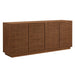Modway Render 4-Door Fluted Sideboard Cabinet TV Stand Storage Shelf in Brown
