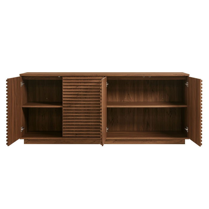 Modway Render 4-Door Fluted Sideboard Cabinet TV Stand Storage Shelf - Installation View
