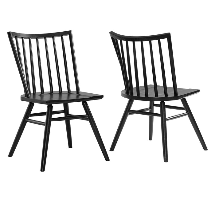 Alvar Spindle Back Dining Side Chairs Set of 2 Black