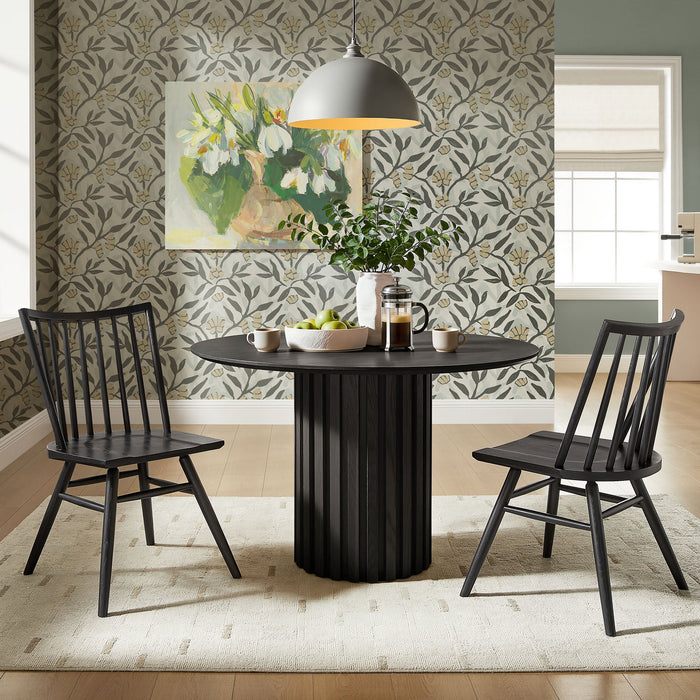 Alvar Spindle Back Dining Side Chairs Set of 2 Black