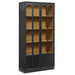 Anwen Solid Wood and Glass Display Cabinet Black Oak