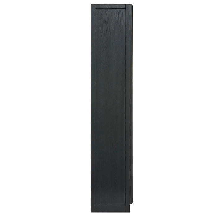 Anwen Solid Wood and Glass Display Cabinet Black Oak