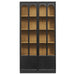 Anwen Solid Wood and Glass Display Cabinet Black Oak
