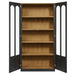 Anwen Solid Wood and Glass Display Cabinet Black Oak