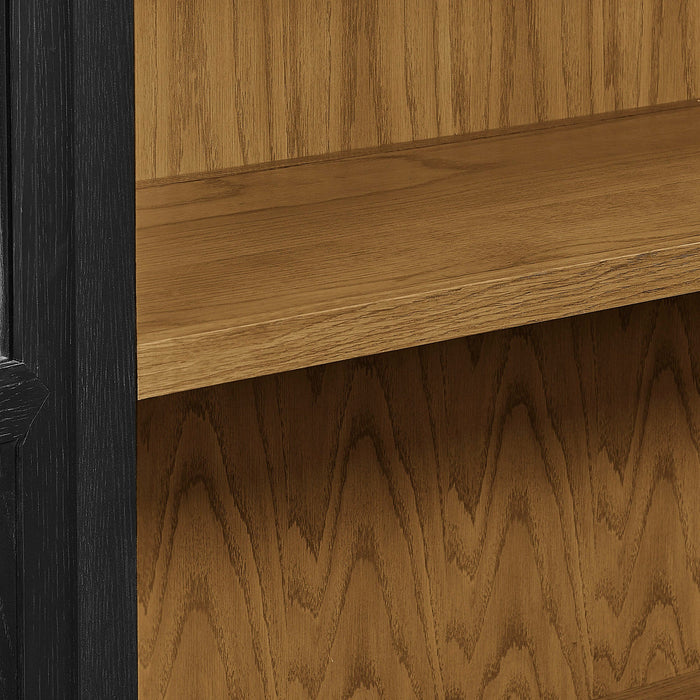 Anwen Solid Wood and Glass Display Cabinet Black Oak