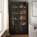 Anwen Solid Wood and Glass Display Cabinet Black Oak