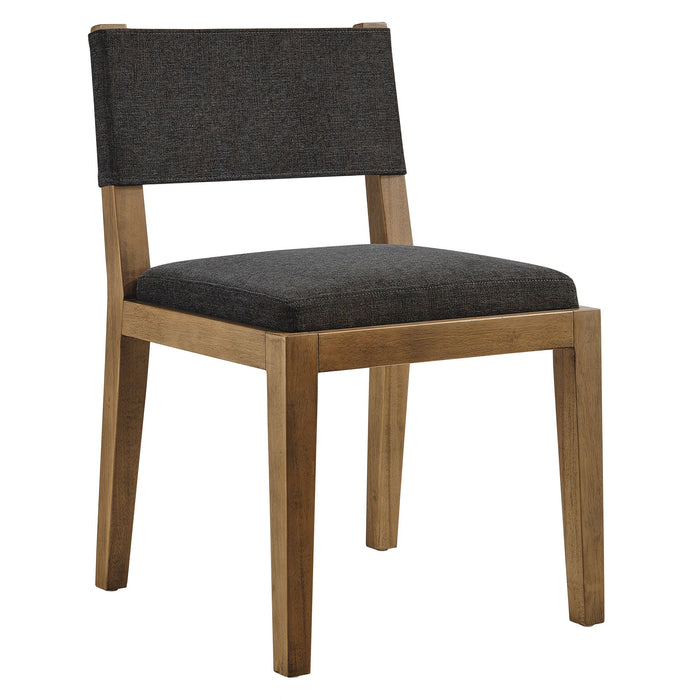 Calder Fabric Upholstered Wood Armless Dining Chair Dark Gray