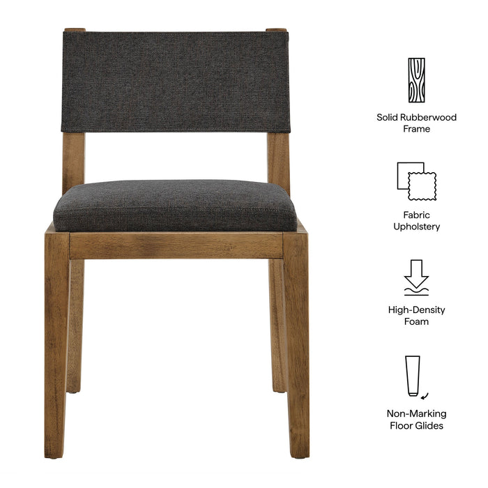 Calder Fabric Upholstered Wood Armless Dining Chair Dark Gray