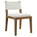 Calder Fabric Upholstered Wood Armless Dining Chair Ivory