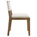 Calder Fabric Upholstered Wood Armless Dining Chair Ivory