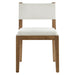 Calder Fabric Upholstered Wood Armless Dining Chair Ivory