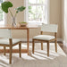 Calder Fabric Upholstered Wood Armless Dining Chair Ivory