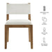 Calder Fabric Upholstered Wood Armless Dining Chair Ivory