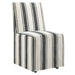 Tessera Striped Slipcovered Dining Side Chair Black Stripe
