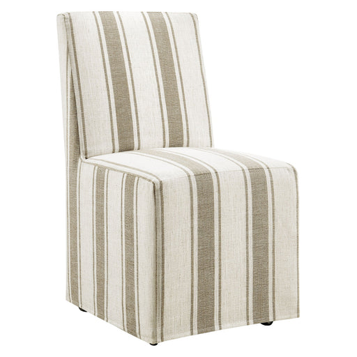 Tessera Striped Slipcovered Dining Side Chair Tan Stripe
