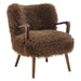 Zerra Faux Shearling Accent Armchair Brown