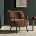Zerra Faux Shearling Accent Armchair Brown