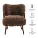 Zerra Faux Shearling Accent Armchair Brown