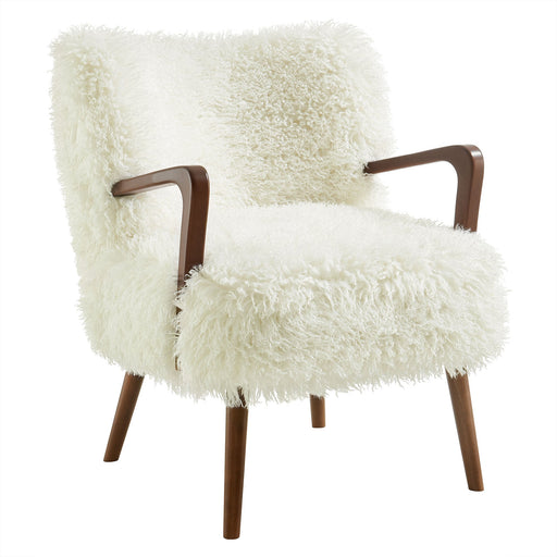 Zerra Faux Shearling Accent Armchair White