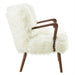 Zerra Faux Shearling Accent Armchair White
