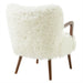 Zerra Faux Shearling Accent Armchair White