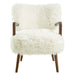 Zerra Faux Shearling Accent Armchair White