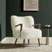 Zerra Faux Shearling Accent Armchair White