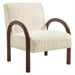 Lunet Faux Shearling Accent Armchair Ecru
