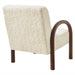 Lunet Faux Shearling Accent Armchair Ecru