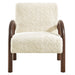 Lunet Faux Shearling Accent Armchair Ecru