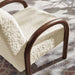 Lunet Faux Shearling Accent Armchair Ecru
