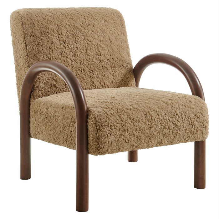 Lunet Faux Shearling Accent Armchair Sand