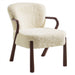 Arden Faux Shearling Accent Armchair Ecru
