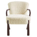 Arden Faux Shearling Accent Armchair Ecru