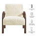 Lunet Faux Shearling Accent Armchair Ecru